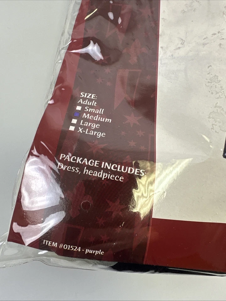 California Costume Caterina Steam Velour Dress Purple Headpiece Womens Medium - Image 3 of 4