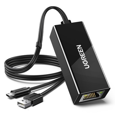 UGREEN Micro USB Ethernet Adapter für Fire TV Stick Lite/4K/4k Max und Schwarz 