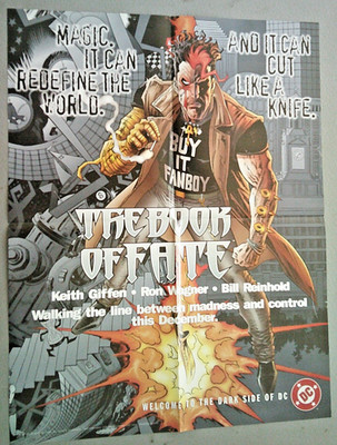 Book of Fate Promo Poster 17x22 DC 1986 Ron Wagner punk magician dark side of DC