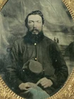 Civil War Tintype Photo Union Soldier Colored Camp Scene Portrait 1860s Tin Type
