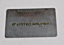 Vintage United Airlines Metal Ticket Validation Plate Travel