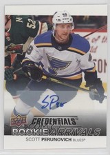 2021-22 Upper Deck Credentials Rookie Arrivals Scott Perunovich #RA-14 Auto 12l5