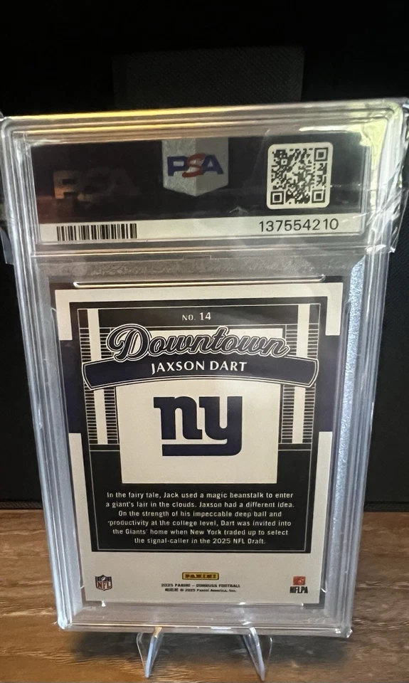 2025 Panini Donruss Jaxson Dart Downtown PSA 9 - Image 2 of 2