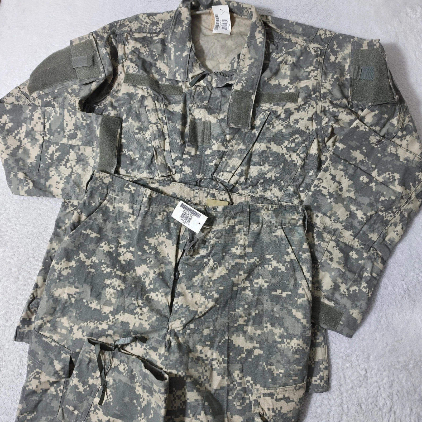 US Army Combat Uniform Set Mens M Long Digital Camo ACU Ripstop 31-35/32.5-35.5