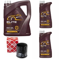 MotoröL Set Mannol Elite 5W40 Api Sn / CH-4 7 Liter + ÖLfilter FüR Chrysler 300