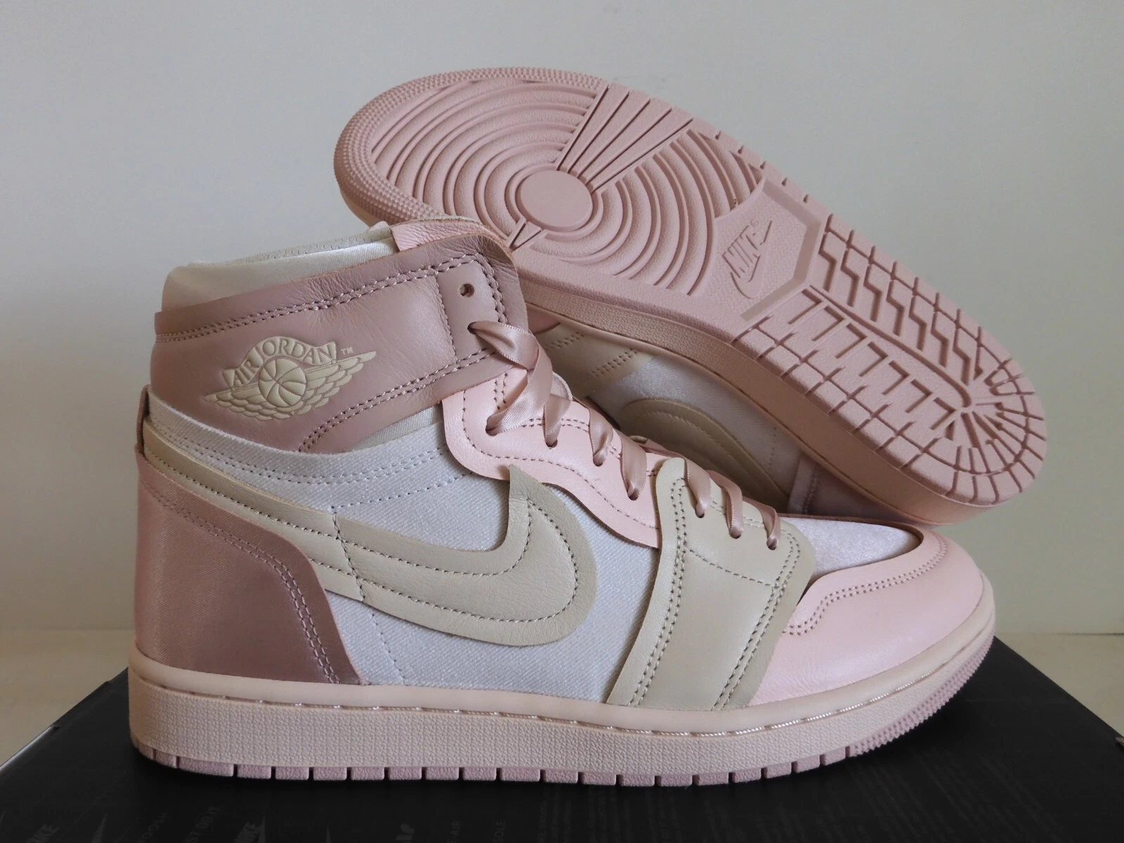 Nike Air Jordan 1 mm Oxford rosa alte da donna taglia 10 5 uomo taglia 9 [FZ8779 600]