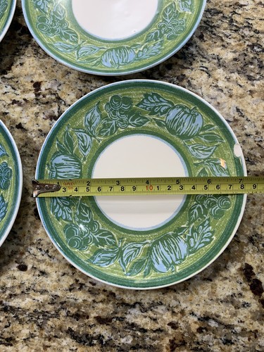 Vintage MCM Royal Ironstone China Dinner Plates Bowls 15pc Set USA Blue Green - Picture 8 of 12