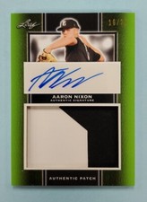 2019 Leaf Perfect Game Aaron Nixon Auto Jumbo Jersey Patch #PA-AN1 Card /25