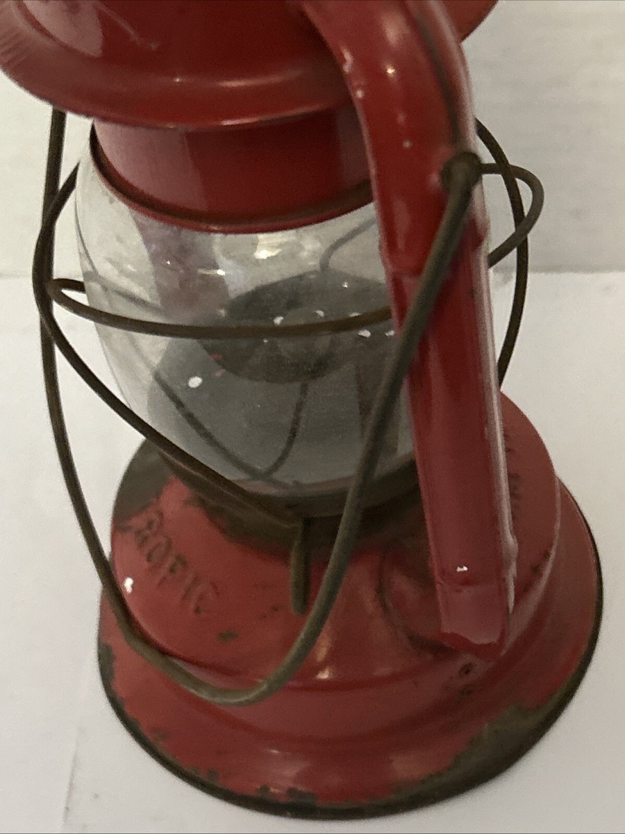Vintage Chalwyn Tropic Red Storm Lantern Lamp (England) 9