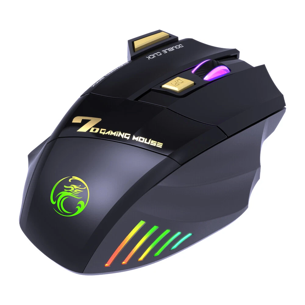 iMice GW X7 RGB Wireless Mouse for Computer 3200dpi Mute Ergonomic Gaming Mice