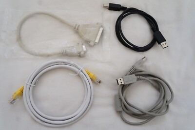 TWO HP USB A-Male ~ B-Male Printer Cables + Ethernet Patch Cat5e + Adapter Cable