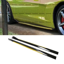 For Ford Mustang 86" Side Skirt Extension Rocker Panel Splitter Black Yellow