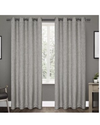 Exclusive Home 2-52'' x 108'' Curtain Panels SET Vesta Woven Blackout Sand