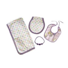 Handgefertigte Babydecke, Spucktuch, Band Stirnband, Lätzchen, lila, Neugeborene