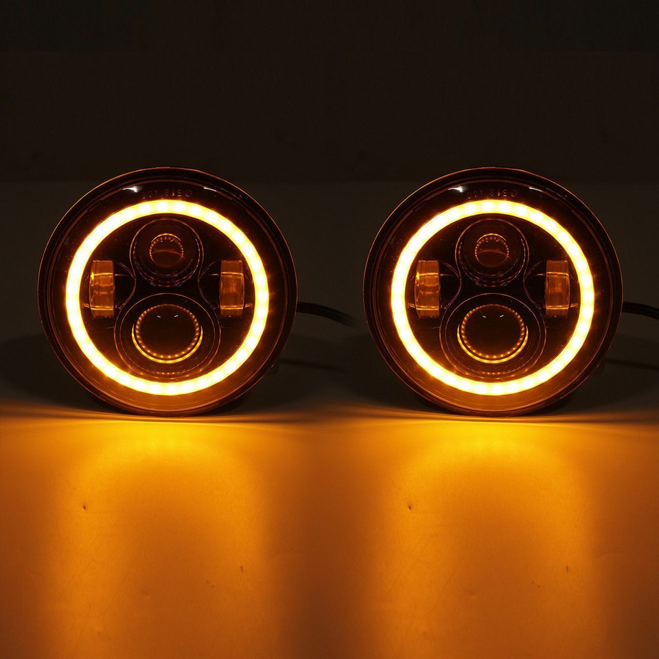 For 2007-2018 Jeep Wrangler JK Combo 7 Round Led Headlights