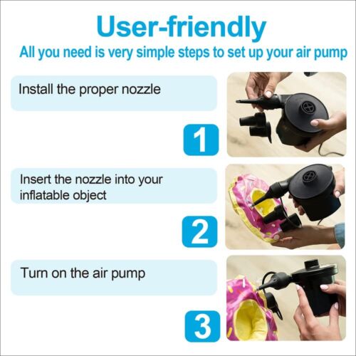 Electric Air Pump Portable Quick-Fill Air Mattress Pumps for Inflatable Cushi... - Picture 6 of 7