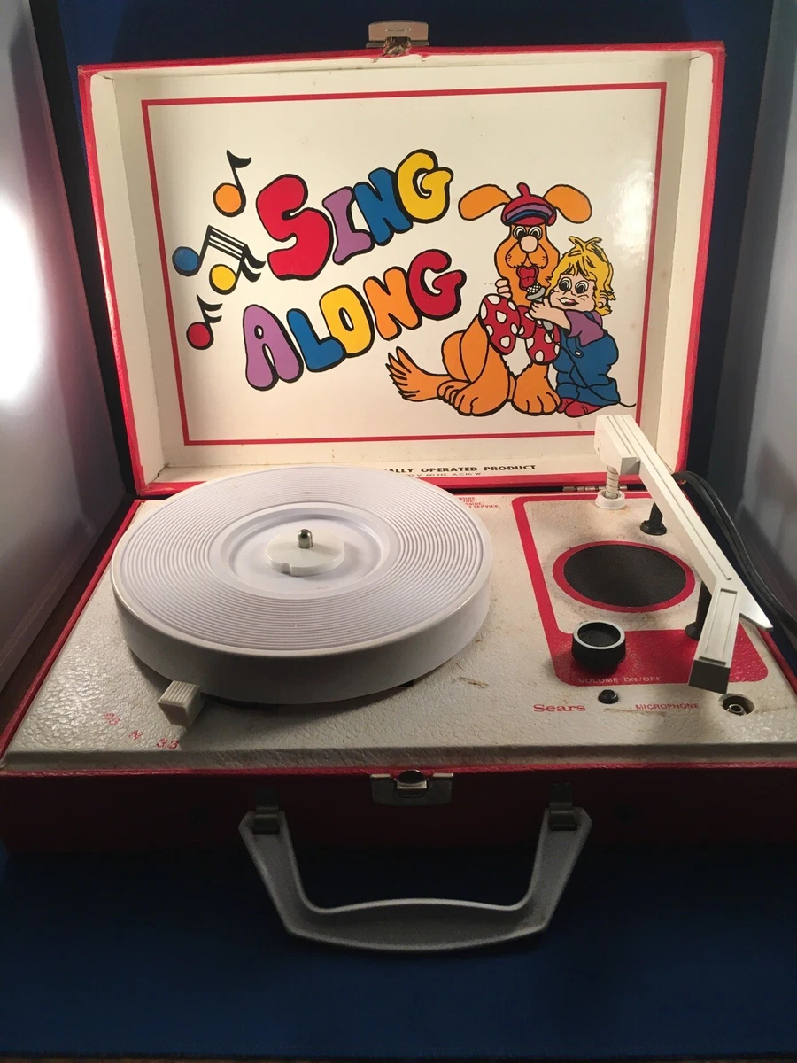 Vintage Sears Portable Record Player Suitcase Turntable Sing Along