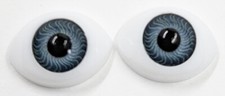 Vintage Tallinas Acrylic Doll Eyes Gray Blue About 12mm Each Taiwan C13-29