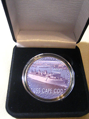 US NAVY - USS CAPE COD - AD-43 Challenge Coin with Presentation Box