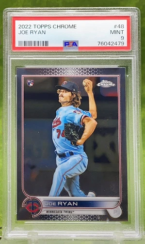 2022 Topps Chrome Joe Ryan Rookie RC Minnesota Twins Fresh Grade PSA 9 Mint