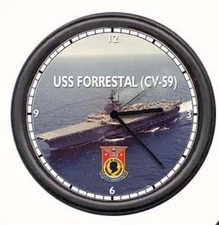 USS Forrestal (CV-59) US Navy US Veteran Sailor Military Ship Sign Wall Clock