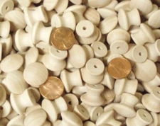  3/4" Small Mushroom Style Wood Cabinet Drawer Knob - Order 10 to 100 Knobs 