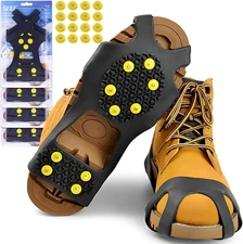 Sfee Ice Cleats for Boots Shoes, Snow Grips Cleats for Ice and Snow Anti-Slip Ru