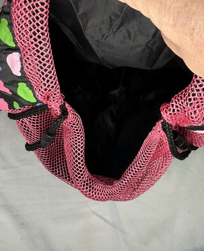 Build A Bear Drawstring Backpack Carrier Bag 18 inches Pink and Black - Picture 4 of 4