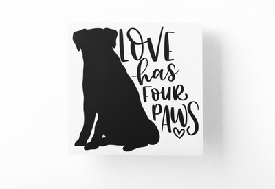 Liebe hat vier Pfoten Hund Mama Wanddeko selbstklebend Outdoor Aufkleber