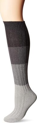 K.Bell Women's Gradient Marl Black Knee High Socks 1 Pair, Grey Marl,  4-10