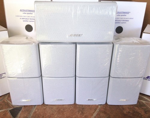 5 Bose MINT Double Cube Speakers Acoustimass Lifestyle 1 Center 4 Surround White - Picture 4 of 11