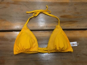 smocked triangle bikini top
