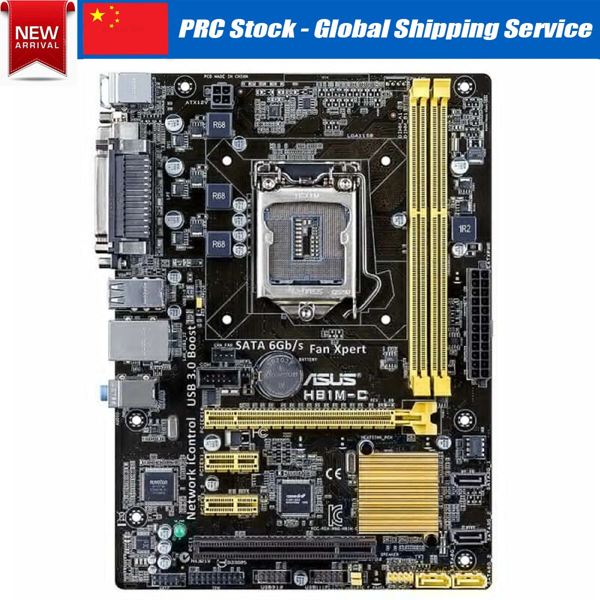 ASUS H81M-C Motherboard LGA 1150 DDR3 PCIE 2.0 HDMI USB 3.0 Multi.