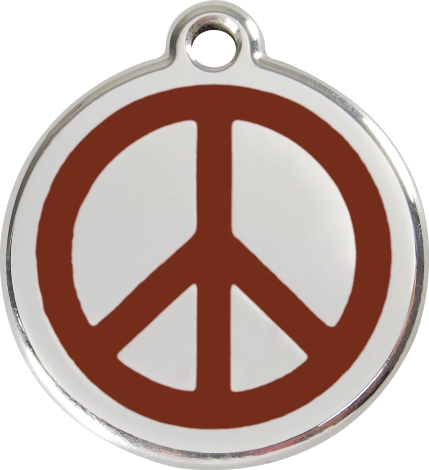 Steel Red Dingo Peace ID Dog Tag Black Purple Blue Green Yellow Orange Red Pink - Image 3 of 4