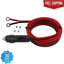 CUZEC Heavy-Duty 15A Male Plug Cigarette Lighter Adapter Power Supply Cord with