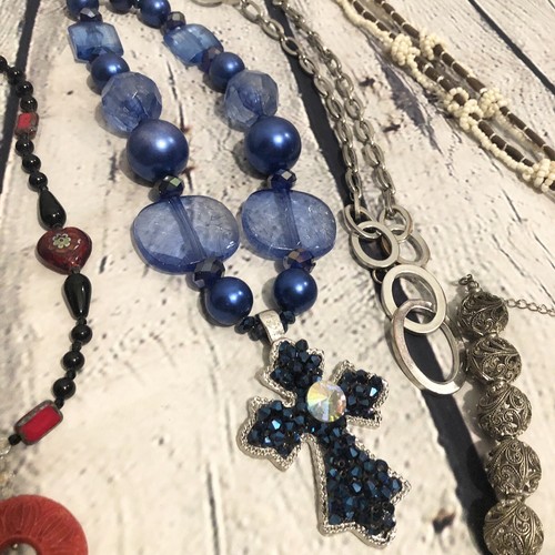 Lot Vtg & Modern ESTATE Necklaces Pendant Costume Jewelry Turquoise Beads Cross - Picture 6 of 12