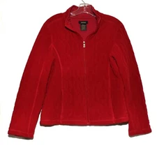 Eivissa Red Quilted Insulated Womens Zip Jacket Size Large