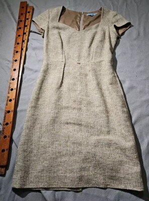 Antonio Melani Shift Dress Womens Size 2 Beige Linen Blend Lagenlook Luxury  Knit | eBay