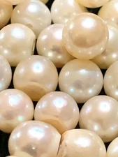 PAIR Akoya Round PEARLS 6mm genuine Cultured half drilled A+ old stock 