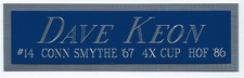 DAVE KEON LEAFS NAMEPLATE FOR AUTOGRAPHED SIGNED HOCKEY STICK-JERSEY-PUCK-PHOTO