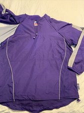 Majestic Adult Medium Cool Base Windbreaker Jacket Purple Removable Sleeves A23