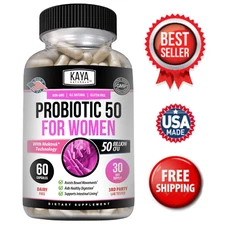 Women's Probiotic 50 Billion Natural Digestive Immune Gut Health & Support