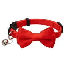 Cat Collar with Bell Breakaway Kitten Small Puppy Safety Bow Tie Solid