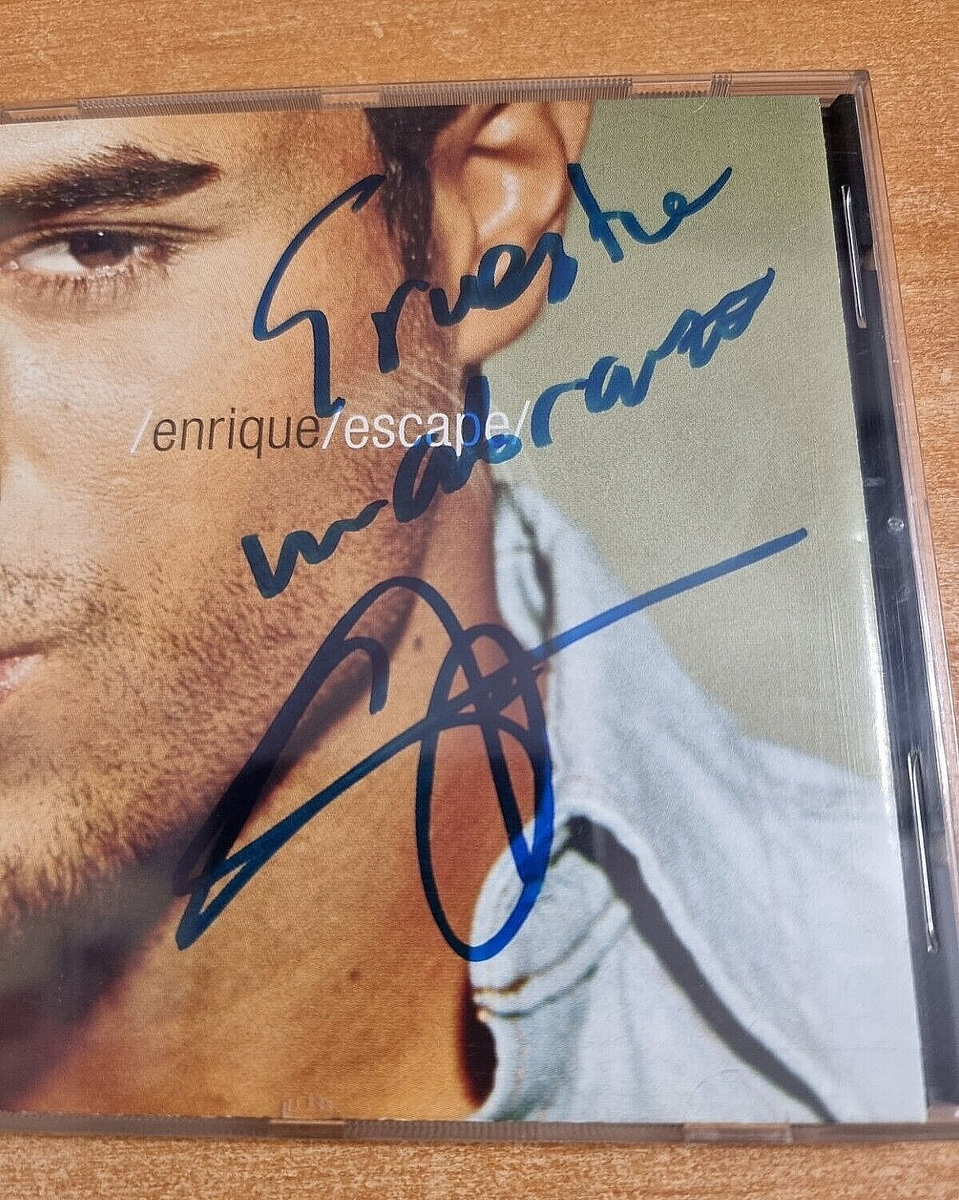 ENRIQUE IGLESIAS Escape CD SIGNED AUTOGRAPHED FIRMADO MUY RARO