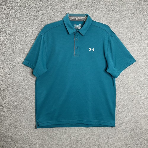 Under Armour Heat Gear Poloshirt Herren Large Kurzarm Freizeit locker grün