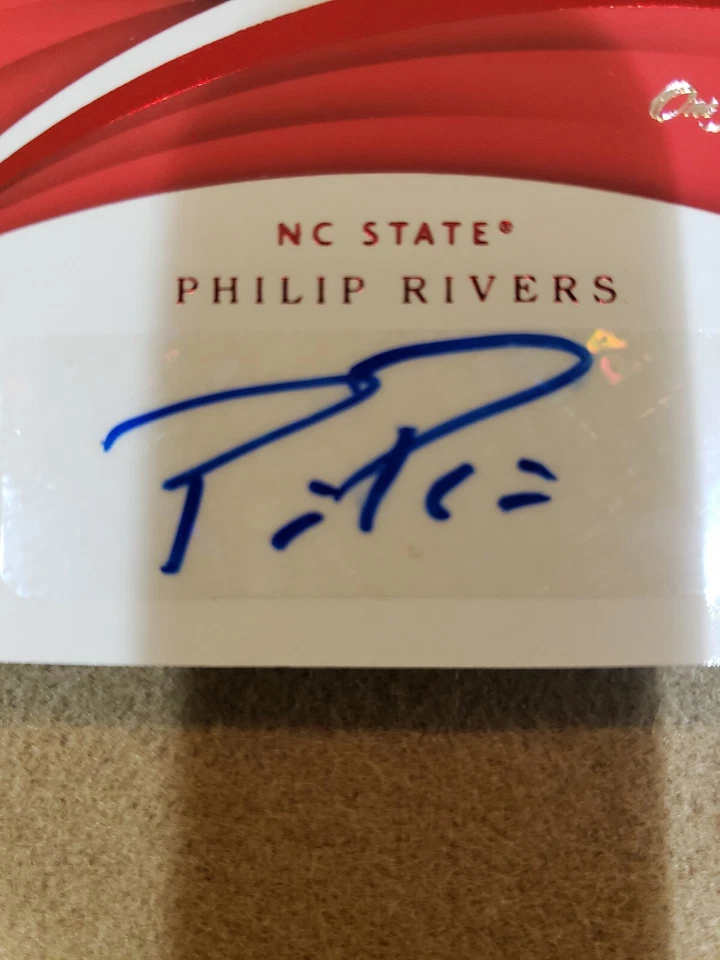 Philip Rivers 2018 NC State Panini Immaculate Collection único en su clase automático 1/1 Foto 2 de 4