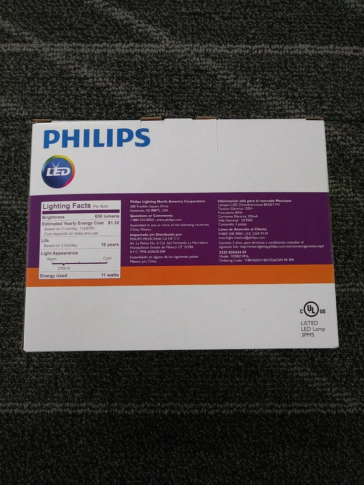 Case Of 12 Philips 65-Watt Equivalent BR30 Dimmable LED Flood Soft White Bulbs - Image 2 of 2