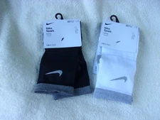 NWT Nike Spark dri fit ankle socks, mens 8-9.5, 2 pair, black, white, $40, poly