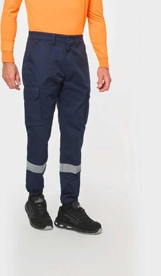 Unisex-Cargo-Hose elastischer Saum, reflektierender Streifen | WK712