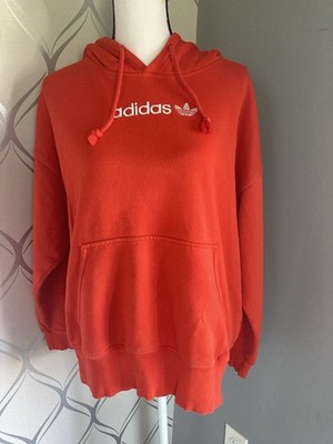 Adidas Bright Red Adult Size Small Red Hoodie Cotton Thick Mens Womens Unisex